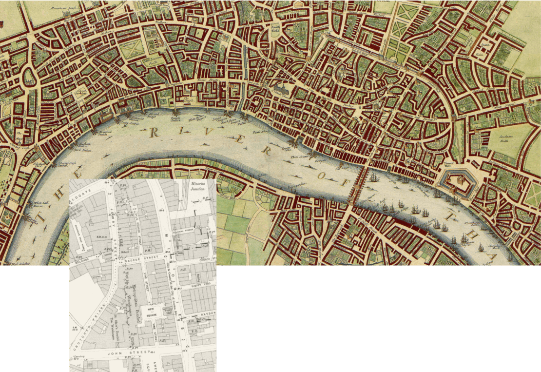 Illustration of the street layout of Roman London